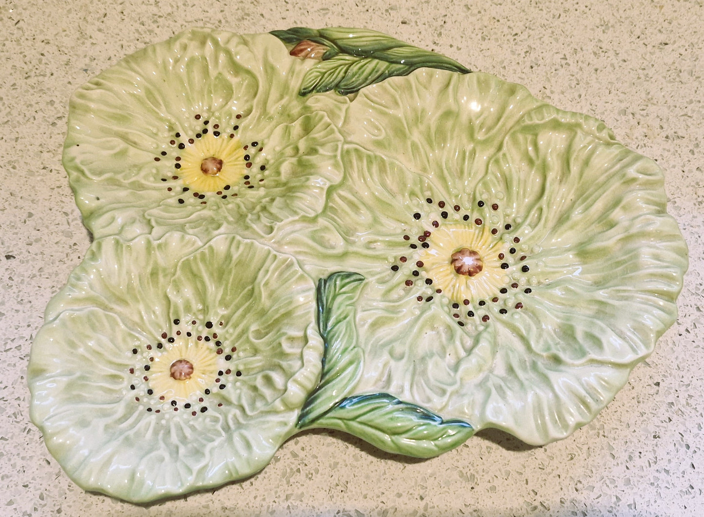 Carltonware 3 Section Platter, Poppy Pattern. Carltonware Poppy Pattern Plate, Carltonware dish, Green, Australian design, Buttercup