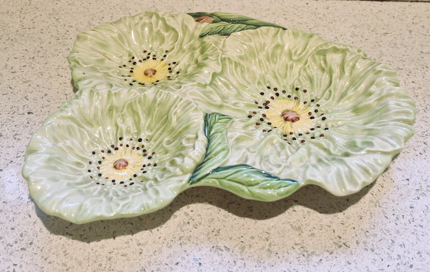 Carltonware 3 Section Platter, Poppy Pattern. Carltonware Poppy Pattern Plate, Carltonware dish, Green, Australian design, Buttercup