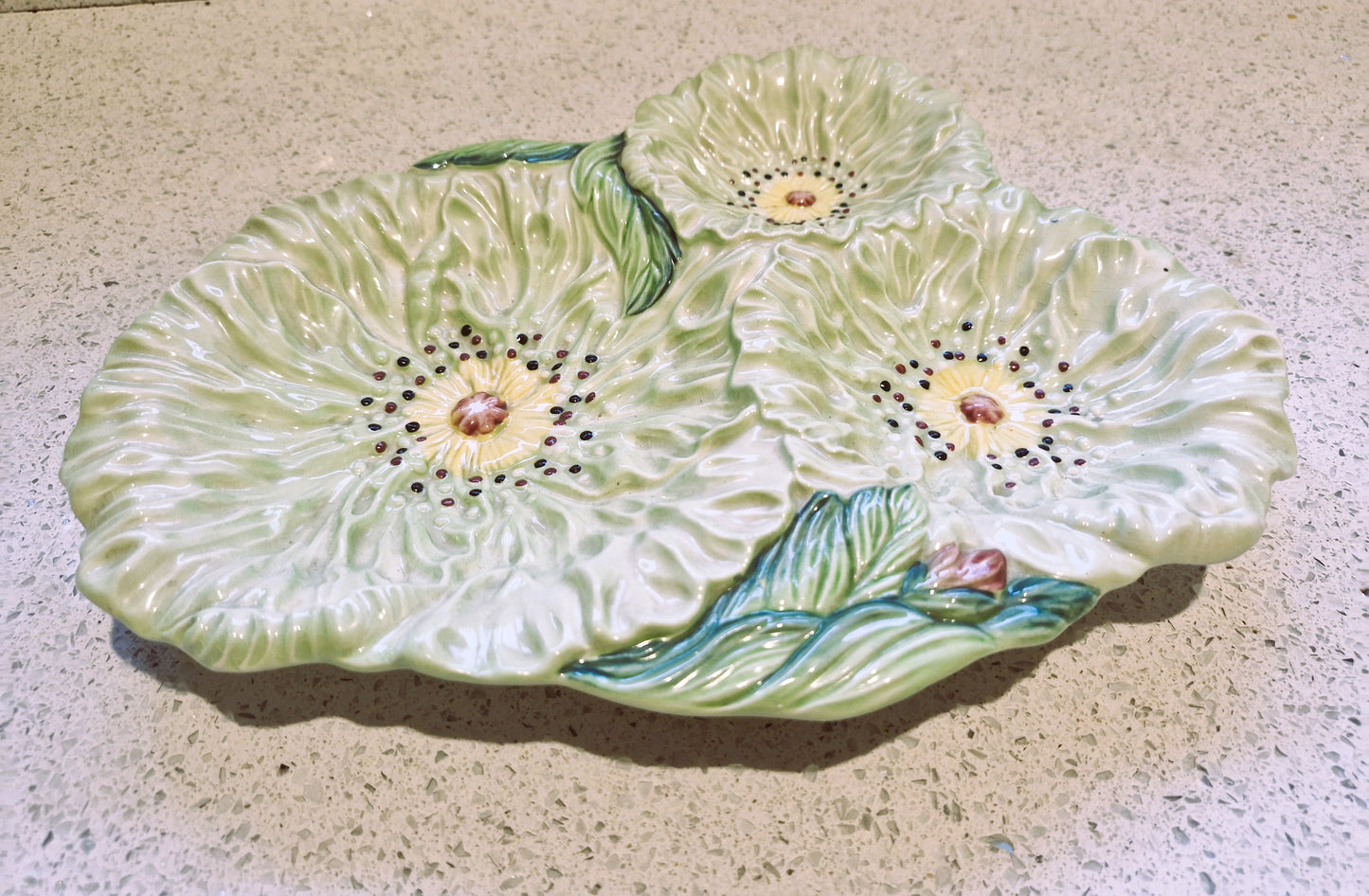 Carltonware 3 Section Platter, Poppy Pattern. Carltonware Poppy Pattern Plate, Carltonware dish, Green, Australian design, Buttercup
