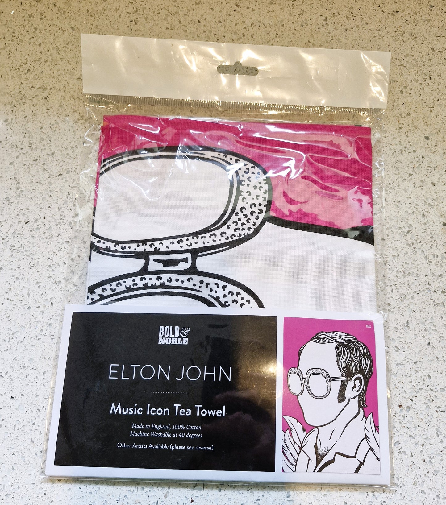 Elton John Tea Towel, Bold and Noble, Pop Art, Elton John Print