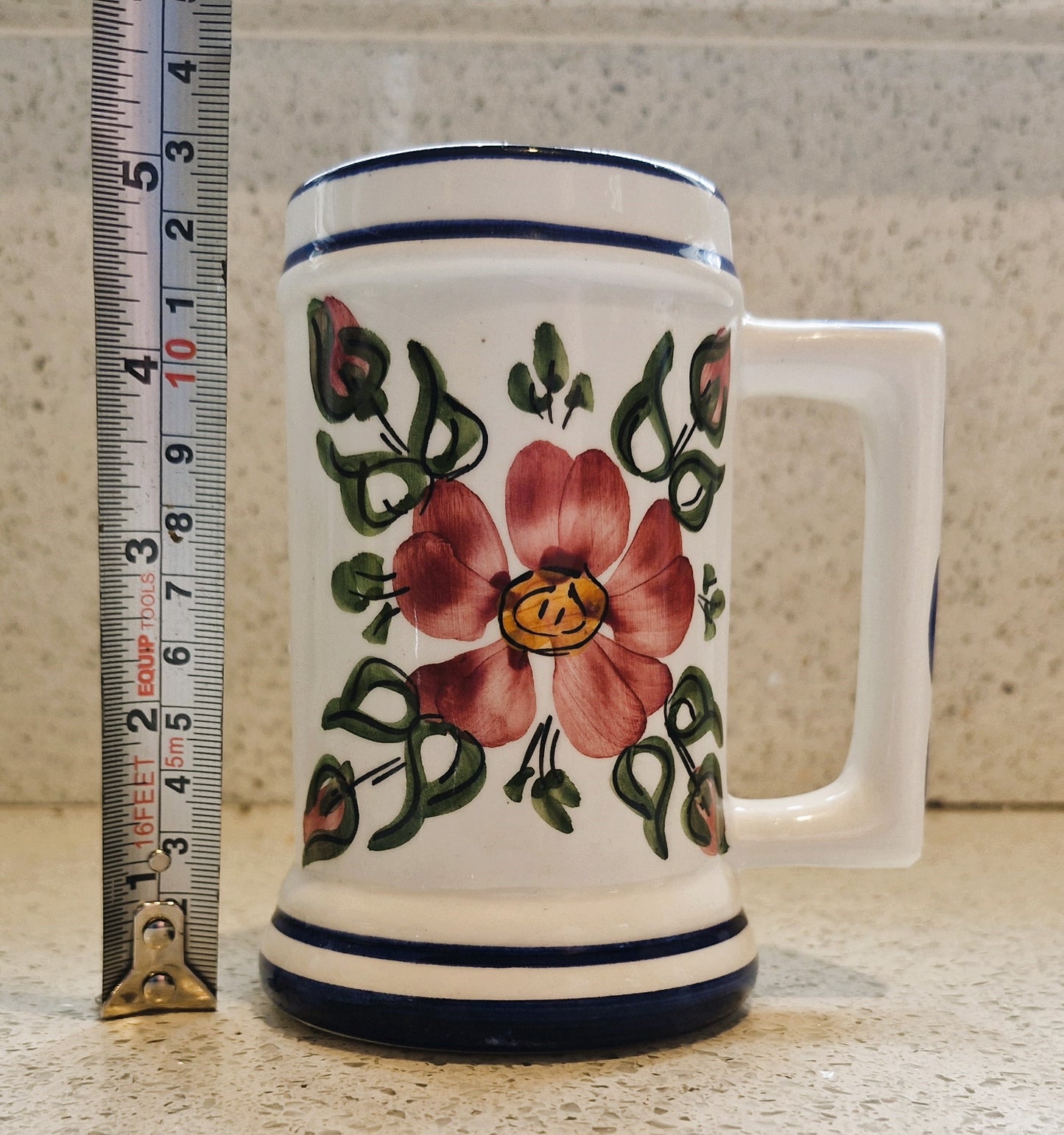 Hand Painted Pottery Mug, Hand Painted Mug, Portuguese Mug, Portuguese Pottery, Mediterranean Pottery, Mug