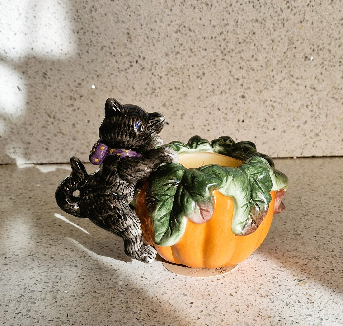 Fitz and Floyd Halloween Candle, Fitz and Floyd Cat, Fitz and Floyd Pumpkin, Vintage Fitz and Floyd