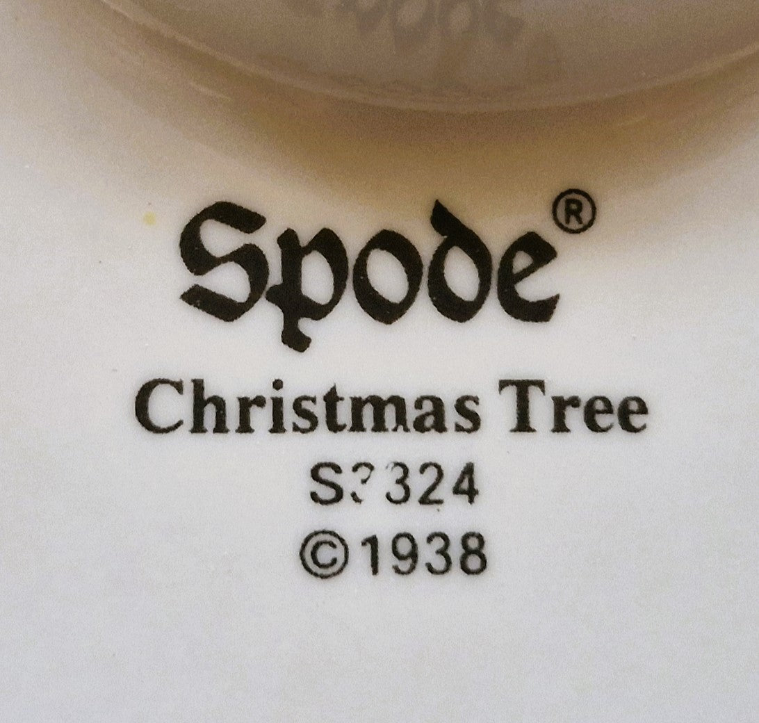 SPODE Christmas Tree Round Platter, 11 Inch, Flat Plate, SPODE, Vintage, Vintage SPODE, Christmas Cake Plate, Christmas cake Platter