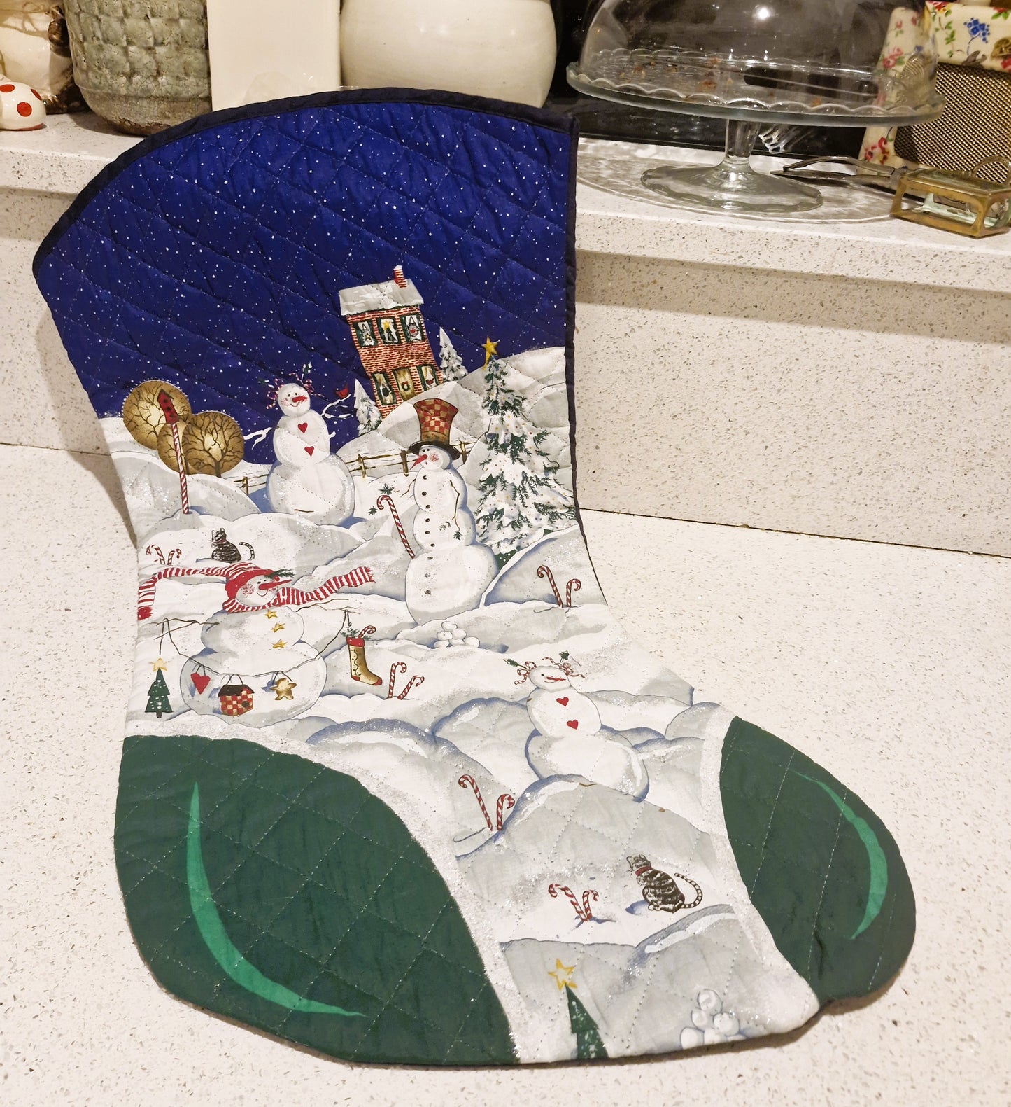 Extra Large Christmas Stocking, Large Christmas Stocking, Snowman, The Snowman, Vintage Christmas Stocking