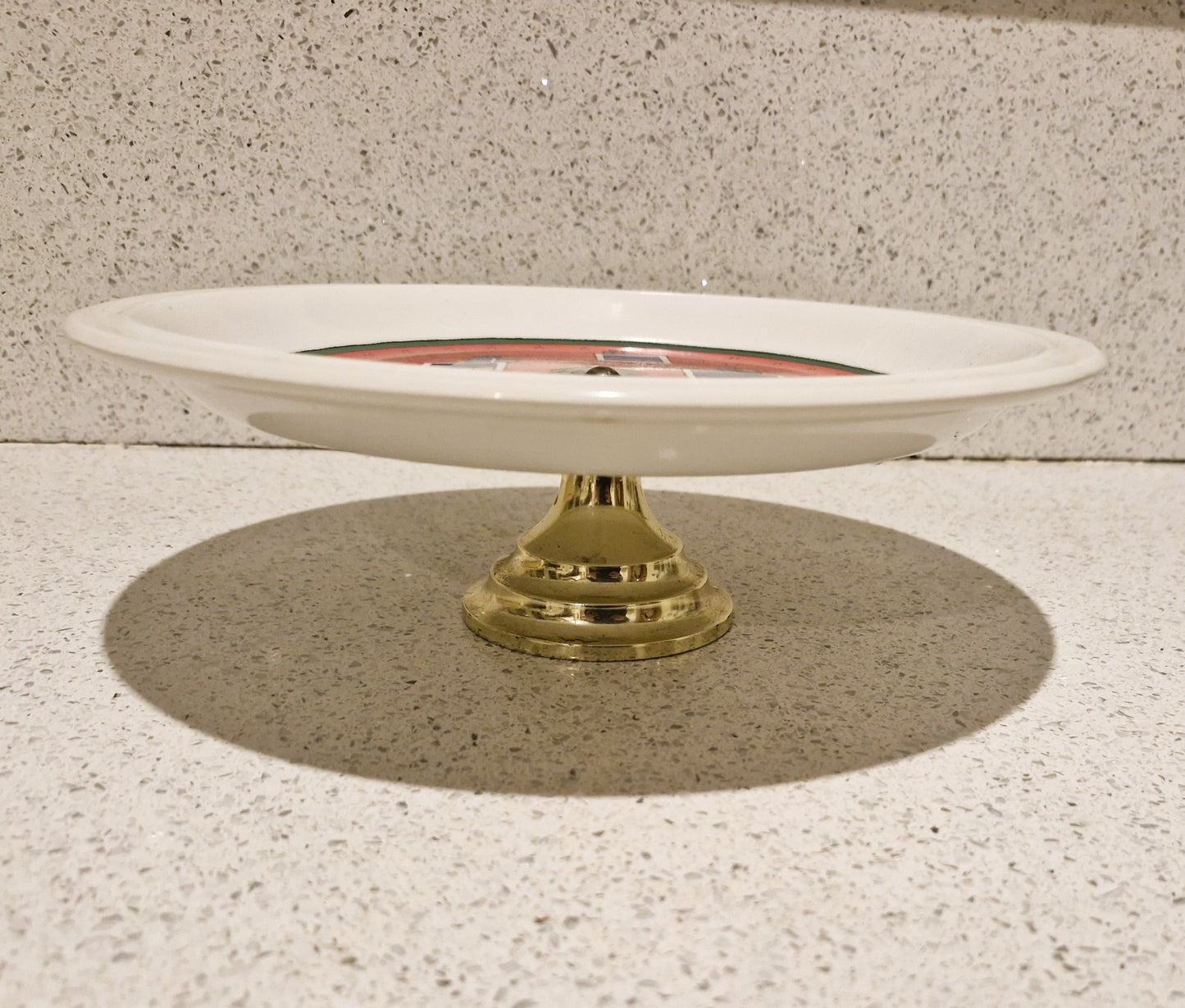 HOUZE Christmas Cake Stand, HOUZE Christmas Plate, Xmas, Holiday, Cake Stand, Alan Wood, Japan, 1985