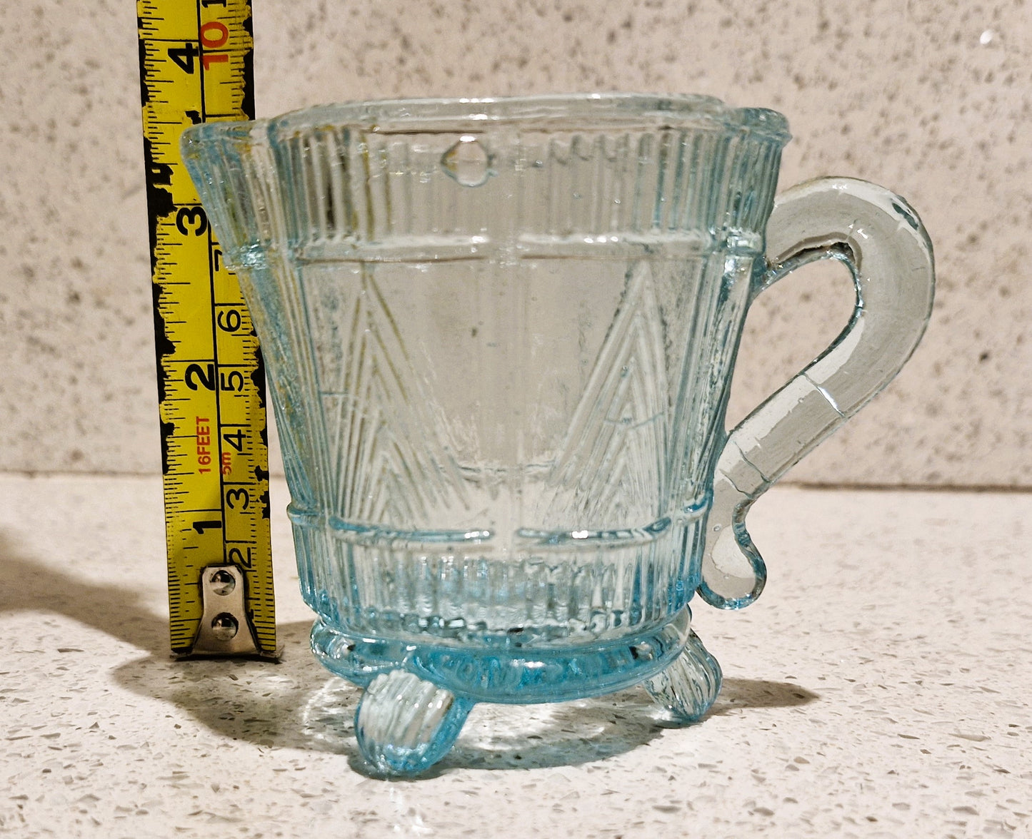 Art Deco Vintage Blue Glass Jug, Sowerby , Milk Jug, Creamer, 1930's Pressed Glass, Vintage Cream Jug, Creamer, Art Deco