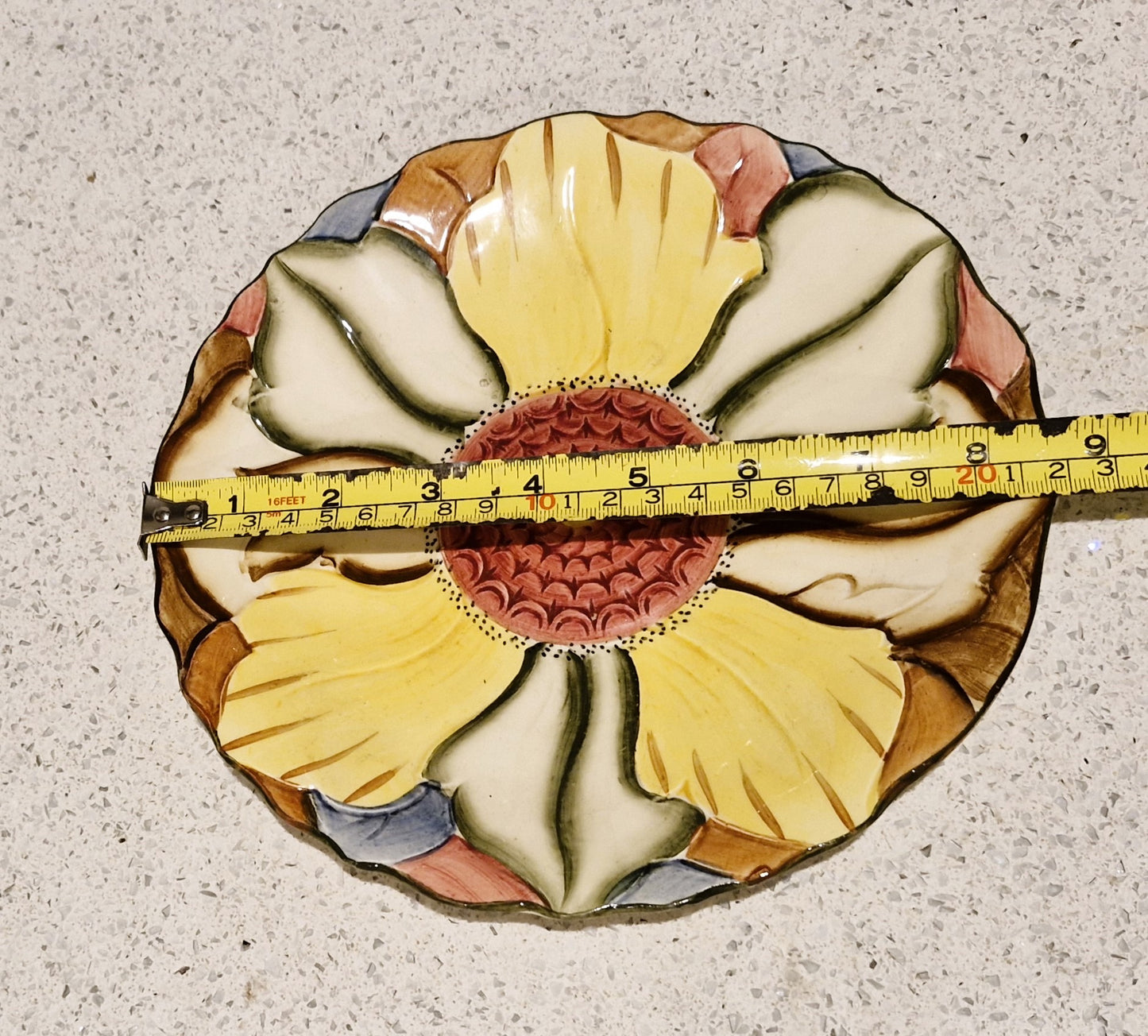 Vintage Hand painted flower shaped plate, H.J.Wood Ltd, Burslem, England, English Mid century Ceramic, Flower shaped Plate, Hand Painted