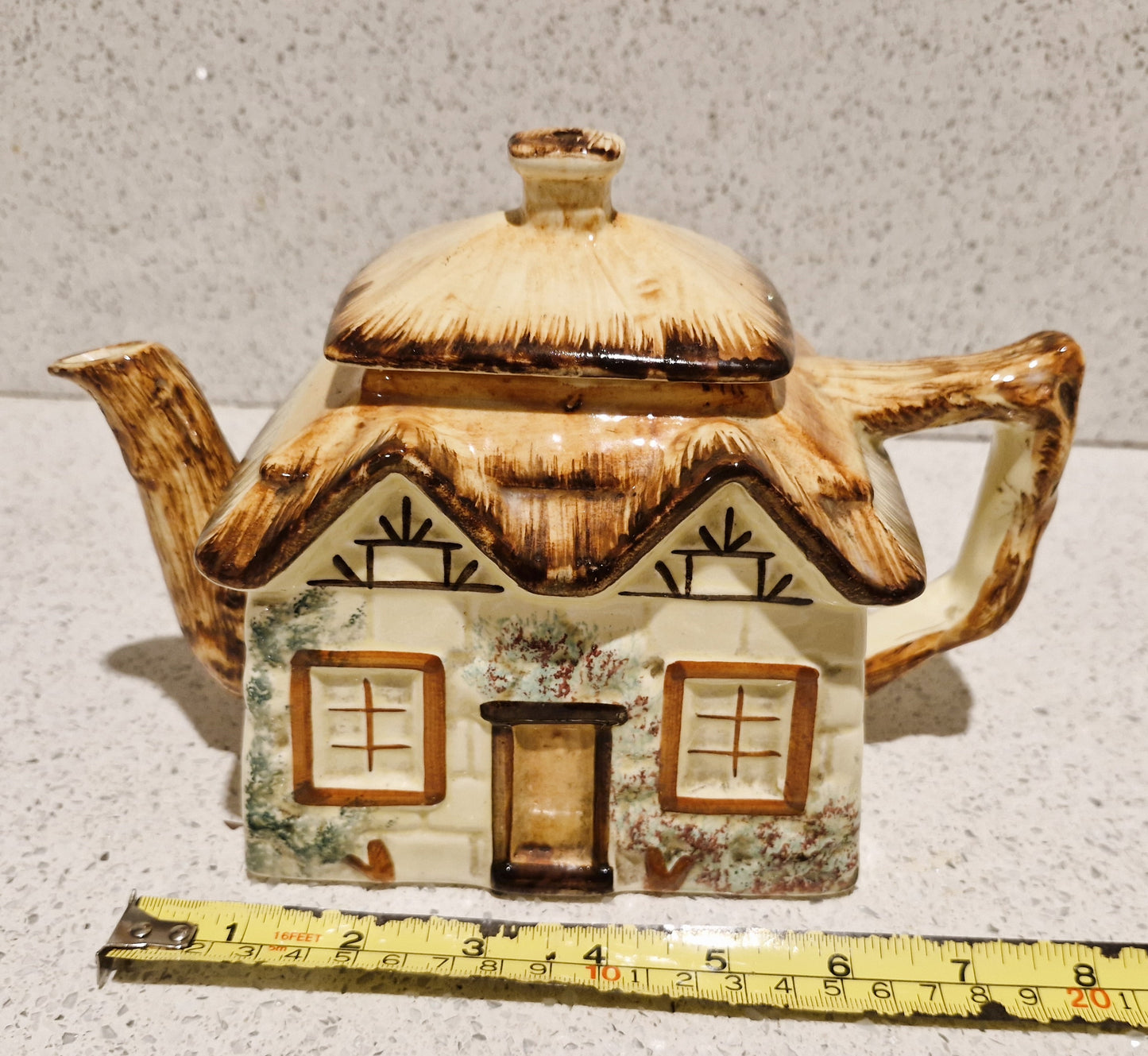 English Cottage Shaped teapot, Cottage ware Teapot, Keele Street Pottery Cottage Teapot, Staffordshire, English Country cottage