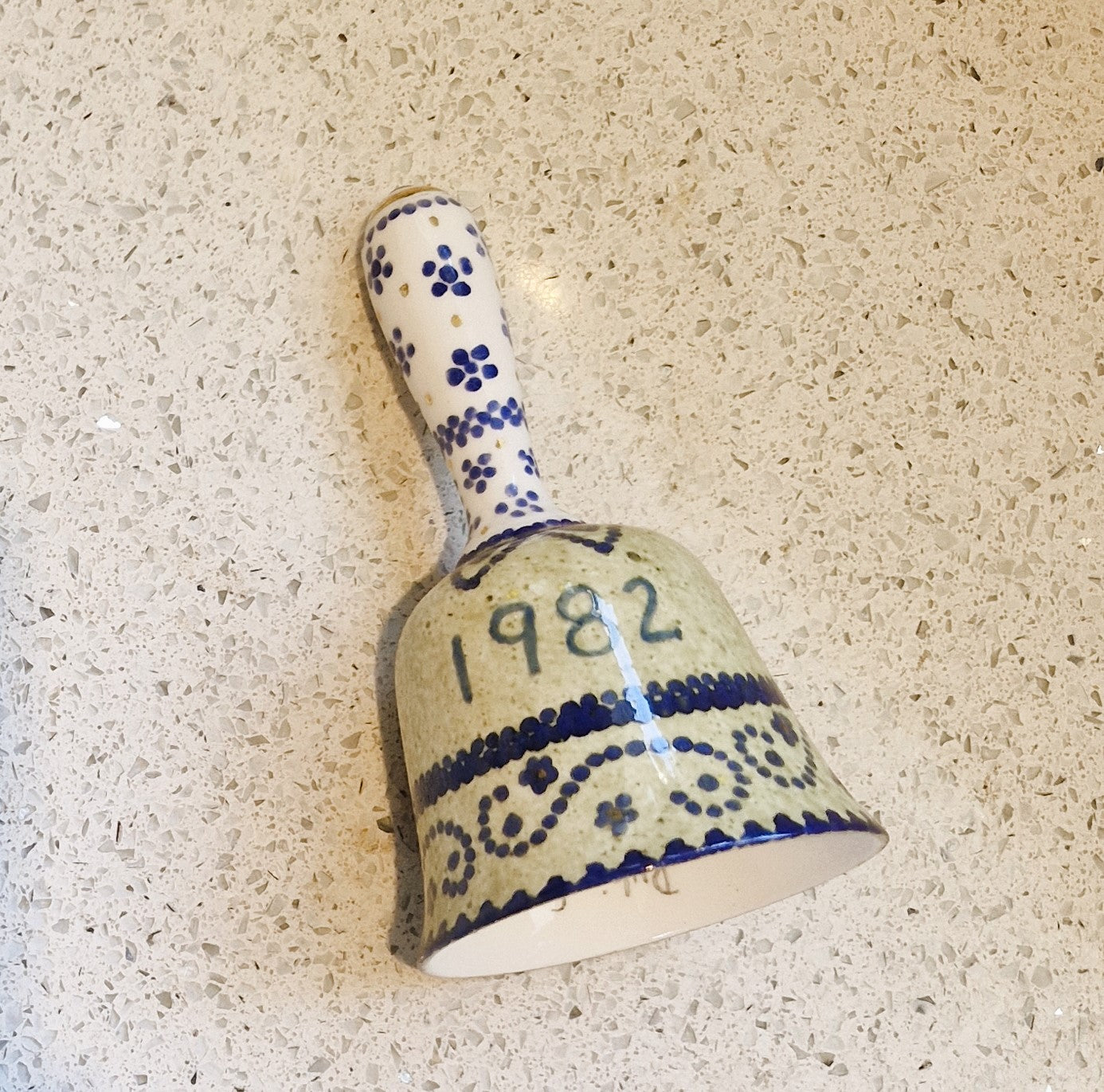 Vintage Christmas Dinner Bell, Christmas Bell, Ceramic, hand Held, 1982, 80s, Vintage, Christmas Lunch Bell, Vintage Christmas
