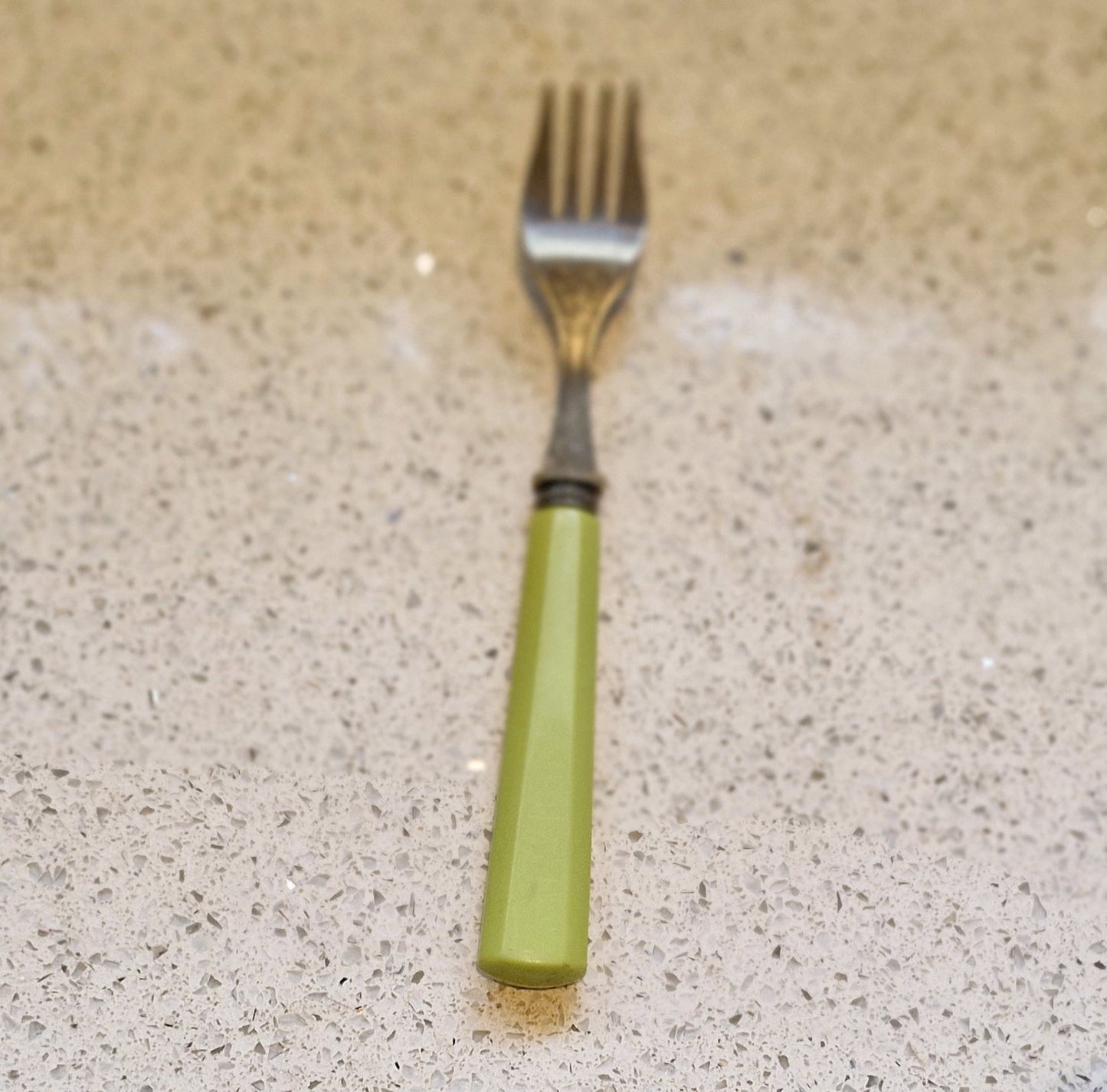 Vintage, 1960s Cutlery, 60s Kitchenalia, 60s Forks, Green Stainless Steel, original 1960s, Cutlery, 60s Kitchen