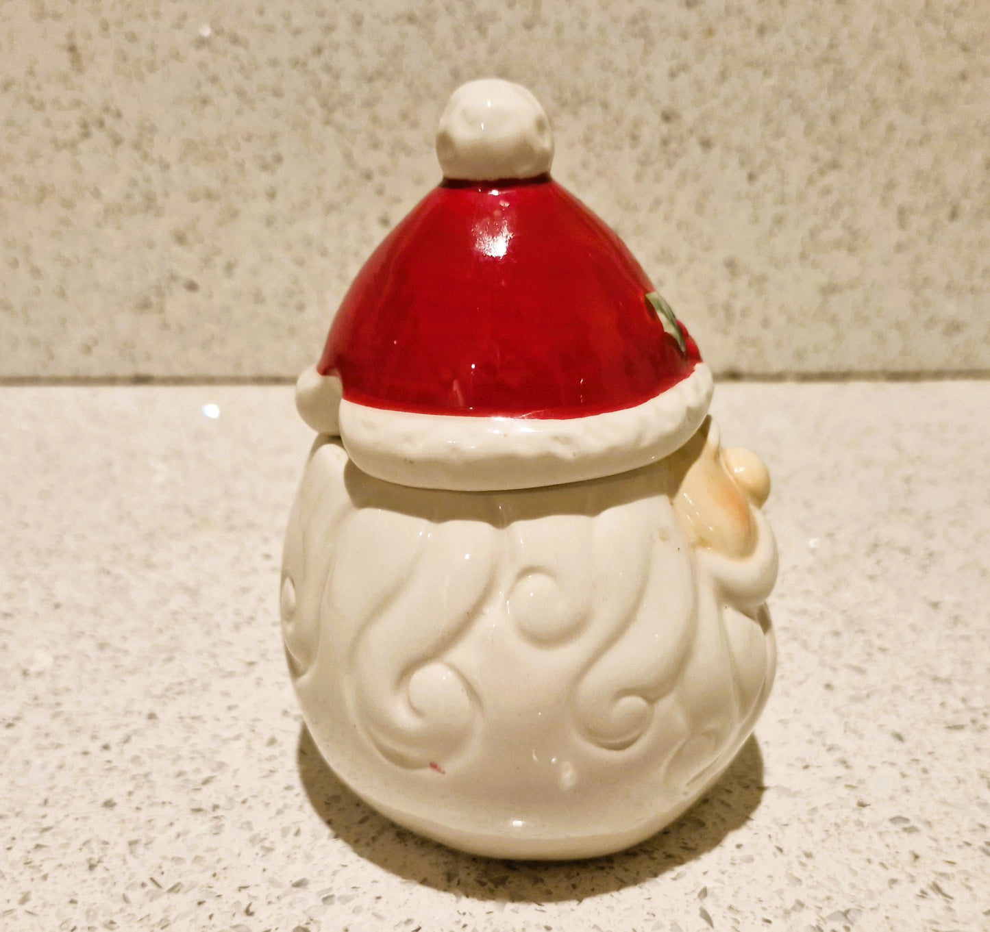 Vintage, Santa Jam Pot, Santa Shaped Jam Pot, Vintage Santa, Sugar Bowl, Quirky, Kitsch, Santa, Santa Shaped, Vintage, Ceramic