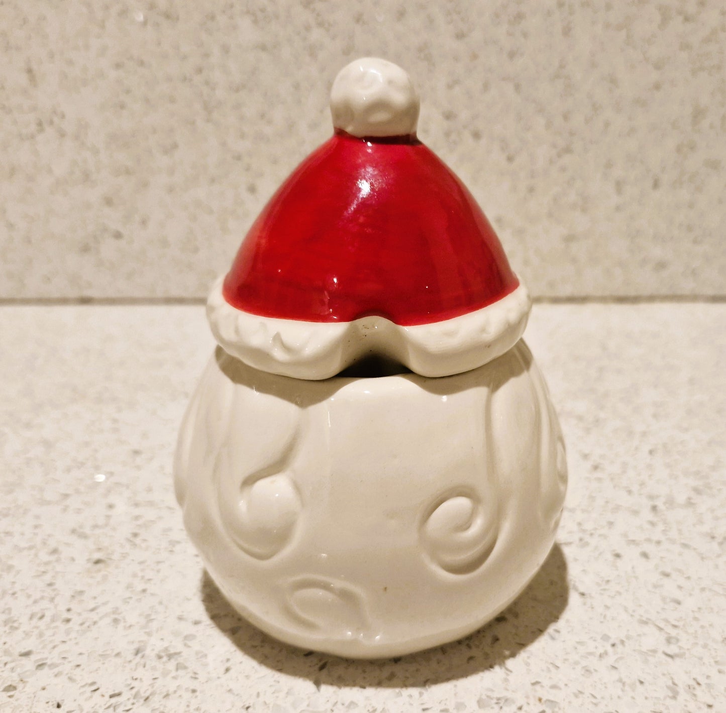 Vintage, Santa Jam Pot, Santa Shaped Jam Pot, Vintage Santa, Sugar Bowl, Quirky, Kitsch, Santa, Santa Shaped, Vintage, Ceramic