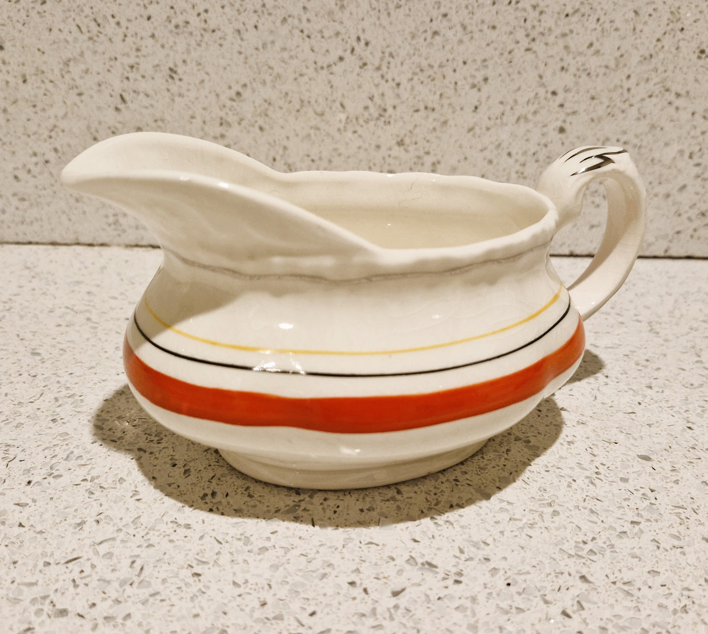 Art Deco Gravy Boat, Art Deco Dinner Service, English, Made in England, Grindley, Cream Petal, Grindley Cream Petal, Art deco
