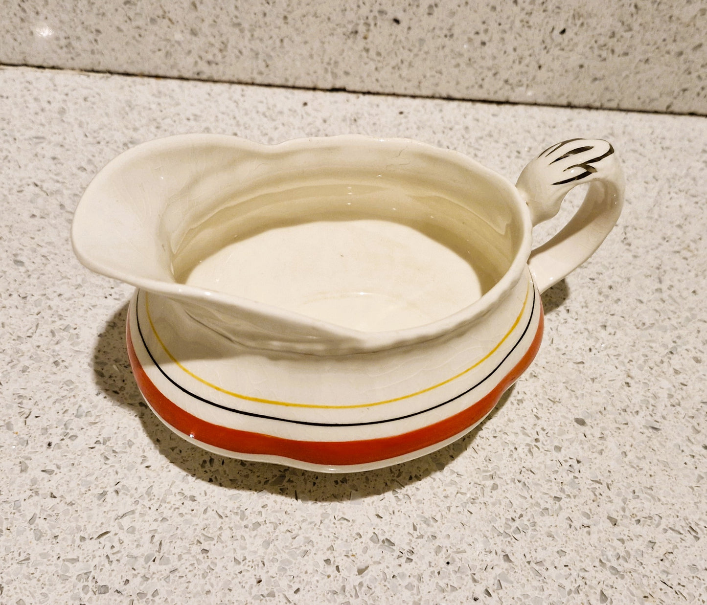 Art Deco Gravy Boat, Art Deco Dinner Service, English, Made in England, Grindley, Cream Petal, Grindley Cream Petal, Art deco