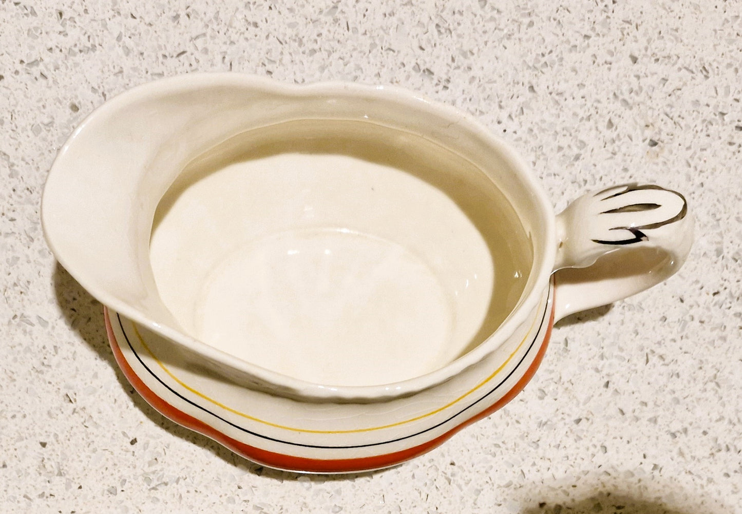 Art Deco Gravy Boat, Art Deco Dinner Service, English, Made in England, Grindley, Cream Petal, Grindley Cream Petal, Art deco
