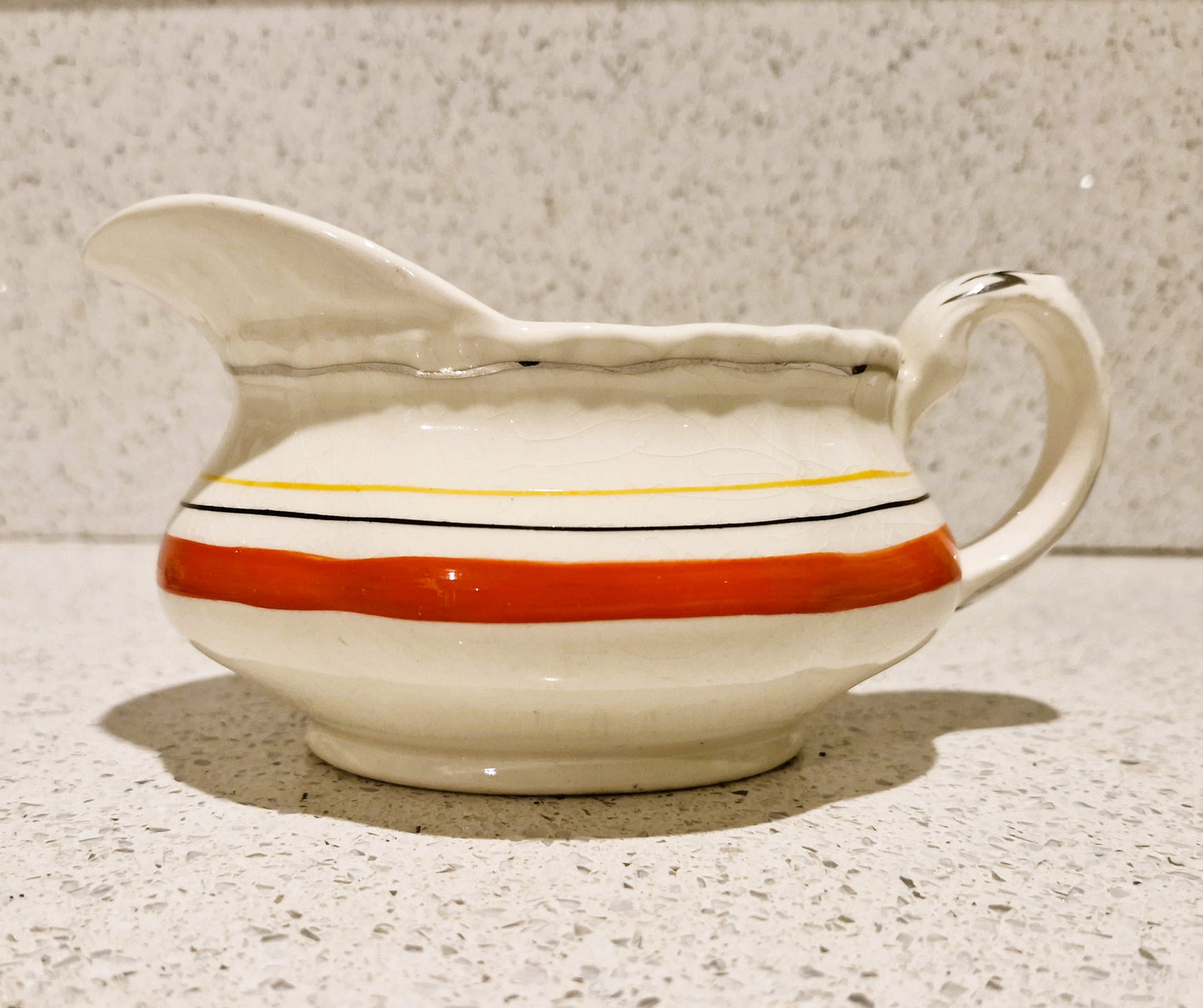 Art Deco Gravy Boat, Art Deco Dinner Service, English, Made in England, Grindley, Cream Petal, Grindley Cream Petal, Art deco