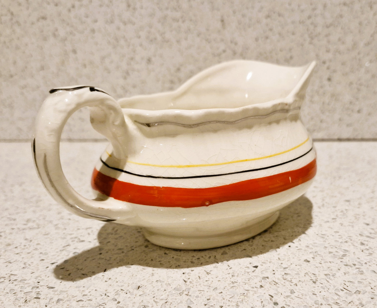 Art Deco Gravy Boat, Art Deco Dinner Service, English, Made in England, Grindley, Cream Petal, Grindley Cream Petal, Art deco