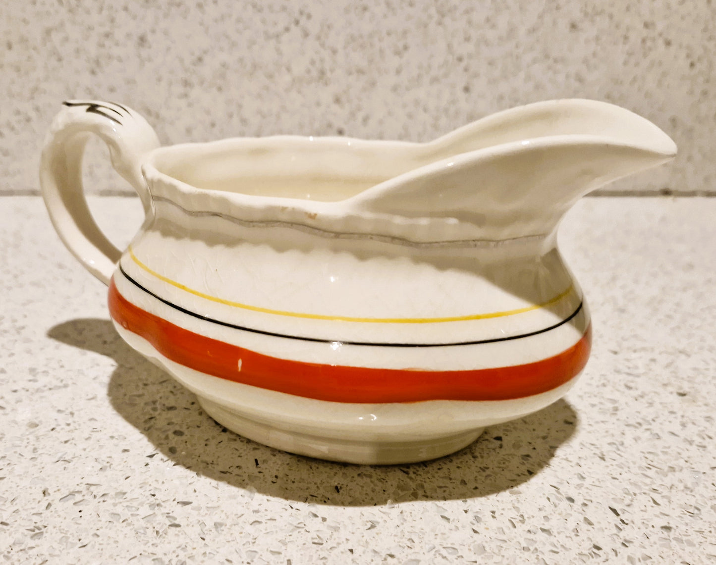 Art Deco Gravy Boat, Art Deco Dinner Service, English, Made in England, Grindley, Cream Petal, Grindley Cream Petal, Art deco