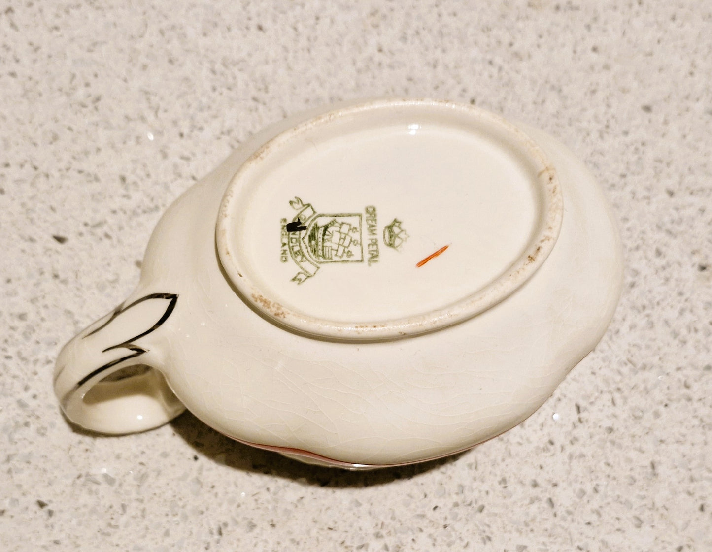 Art Deco Gravy Boat, Art Deco Dinner Service, English, Made in England, Grindley, Cream Petal, Grindley Cream Petal, Art deco