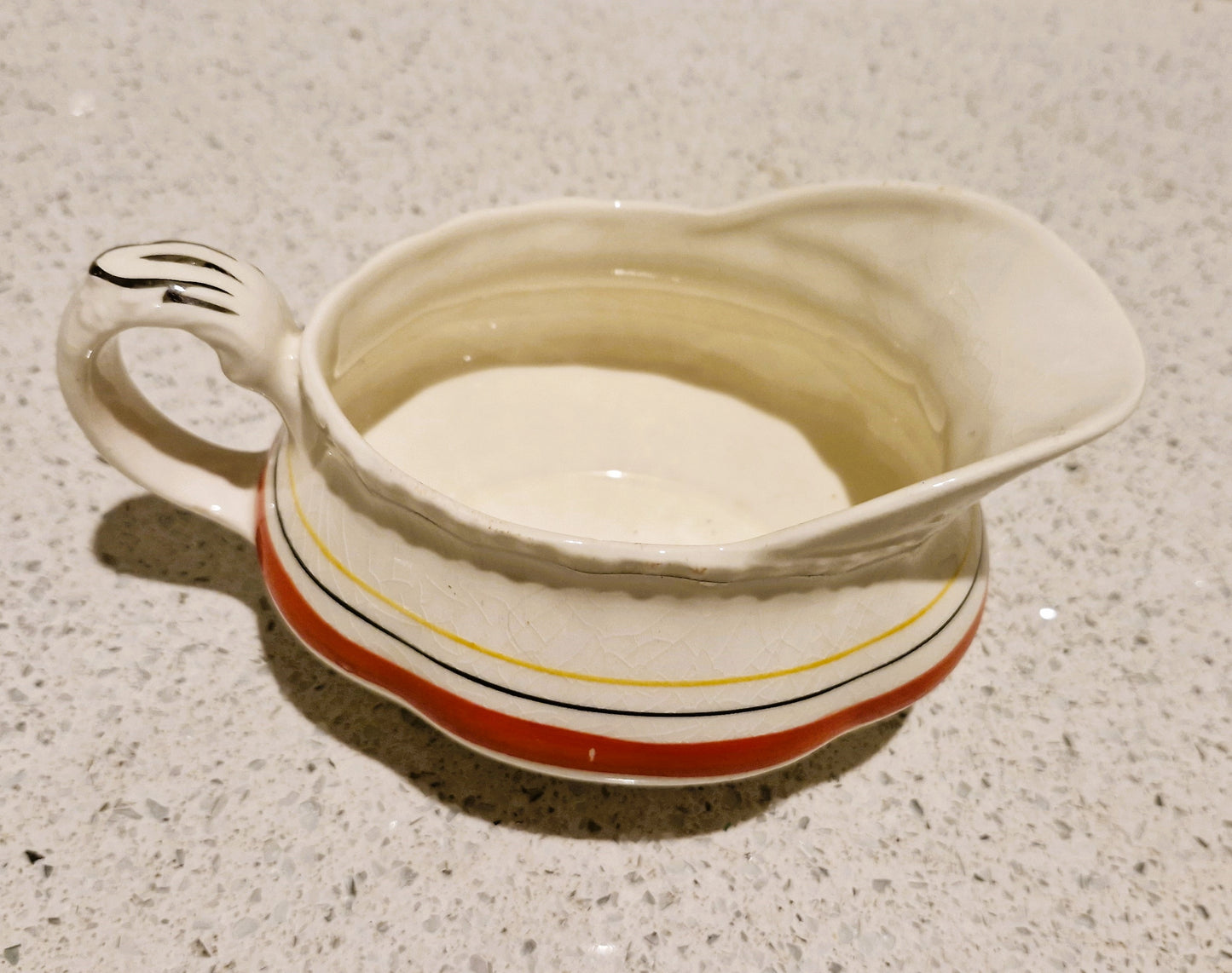 Art Deco Gravy Boat, Art Deco Dinner Service, English, Made in England, Grindley, Cream Petal, Grindley Cream Petal, Art deco