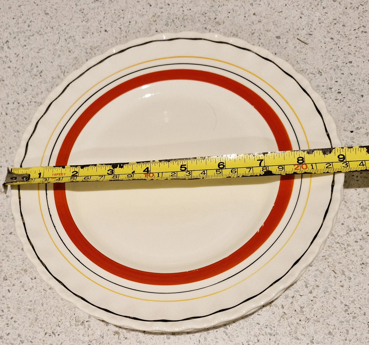 Art Deco Salad Plates, Art Deco Dinner Service, Made in England, Grindley, Cream Petal, Grindley Cream Petal, Art deco Plates, 9 Inch, VGC