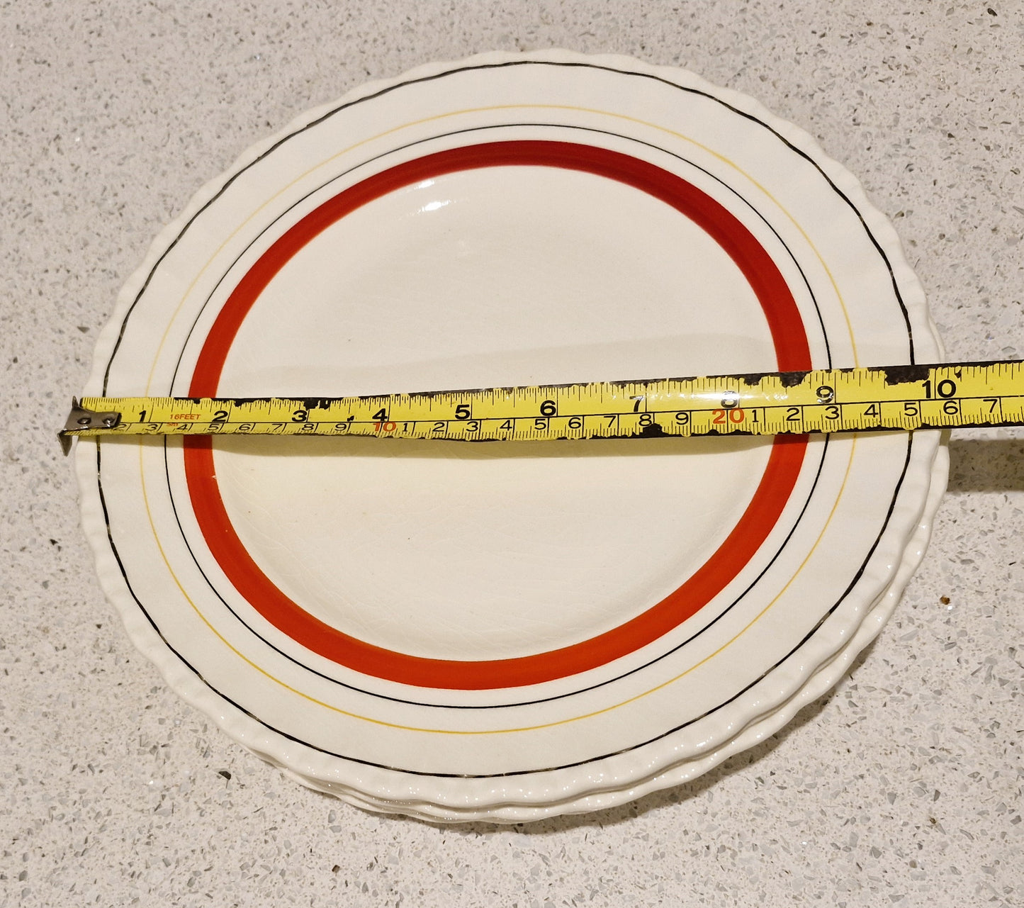 Art Deco Dinner Plates, Art Deco Dinner Service, Made in England, Grindley, Cream Petal, Grindley Cream Petal, Art deco Plates, 10 Inch, VGC