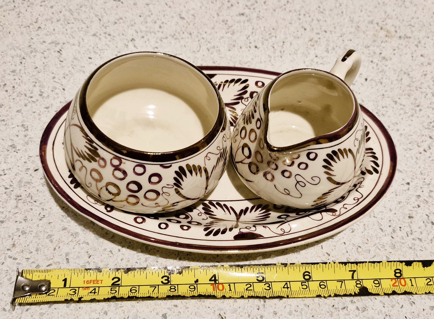 Hand Painted Art Deco, Gray's Pottery, Art Deco, Creamer, Sugar Bowl, Plate, Art Deco Sugar bowl, Art Deco Milk Jug, Art Deco Plate