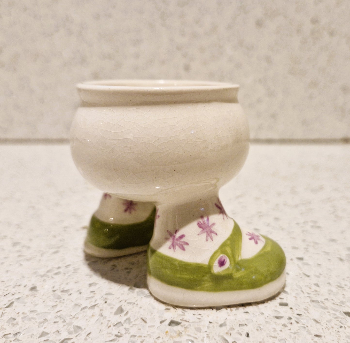 Carltonware Walking Egg Cup, Carlton ware, Egg Cup on Legs, Walking egg cup, ceramic, Green