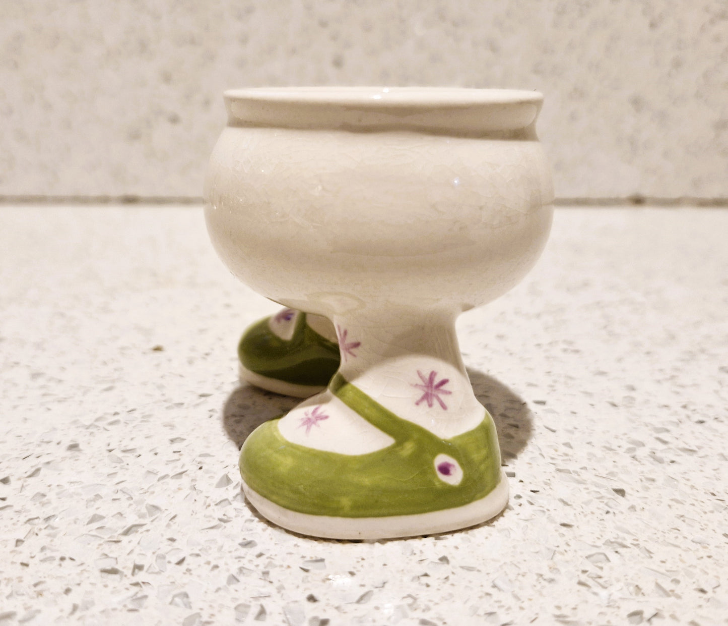 Carltonware Walking Egg Cup, Carlton ware, Egg Cup on Legs, Walking egg cup, ceramic, Green