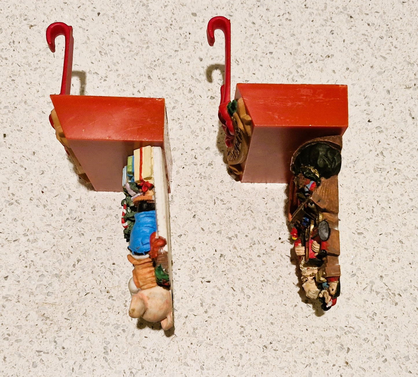 Christmas Stocking Hanger Ornaments, Mantlepiece, Vintage, Vintage Christmas Mantlepiece Stocking hanging Ornament, VGC