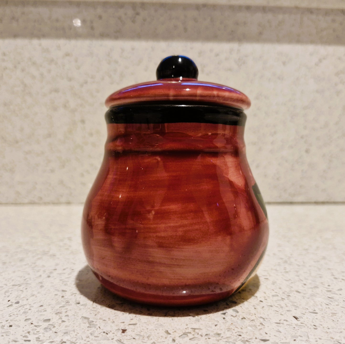 Hand Painted Jam pot, ceramic spoon, Lid, Lidded, Pears, Quirky, Kitsch, Jam, Chutney, Preserves, Fruit, ceramic, Hand Painted, Sugar Bowl
