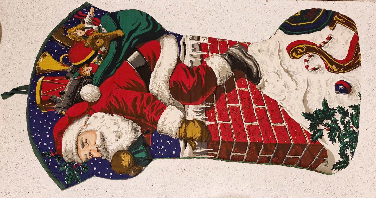 Large Christmas Stocking, HUGE, Jumbo Christmas Stocking, Vintage Christmas Stocking, Unique, Quirky, Handmade, Quilted, advent Calendar