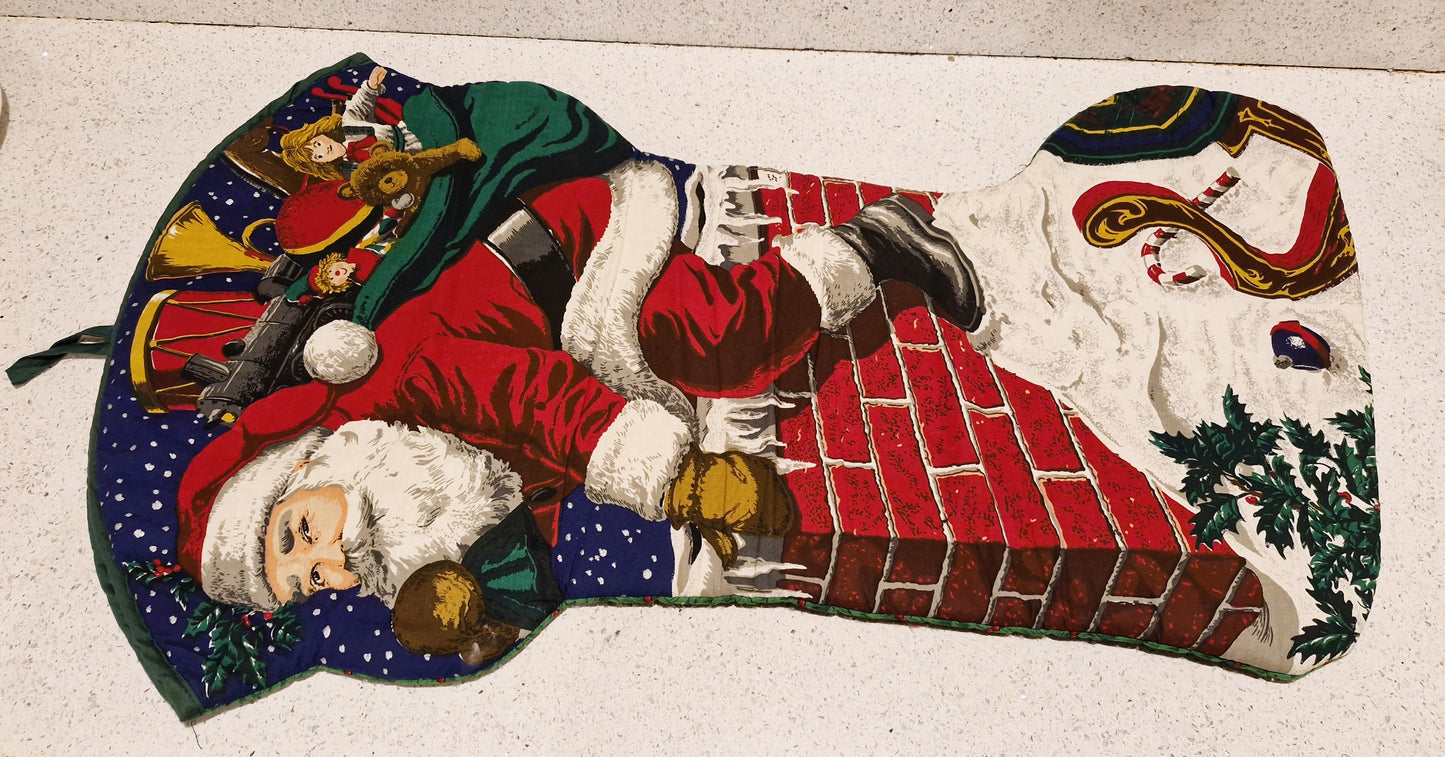Large Christmas Stocking, HUGE, Jumbo Christmas Stocking, Vintage Christmas Stocking, Unique, Quirky, Handmade, Quilted, advent Calendar