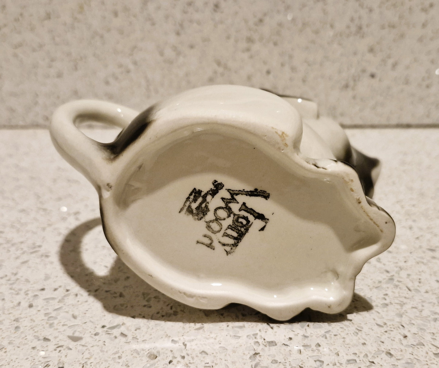 Pig Jug, Pig Creamer, Hand-Painted, Gloucester Old Spot Pig, Black and White, Tony Wood, Studio Pottery, England, Pig Shaped, Jug, RARE