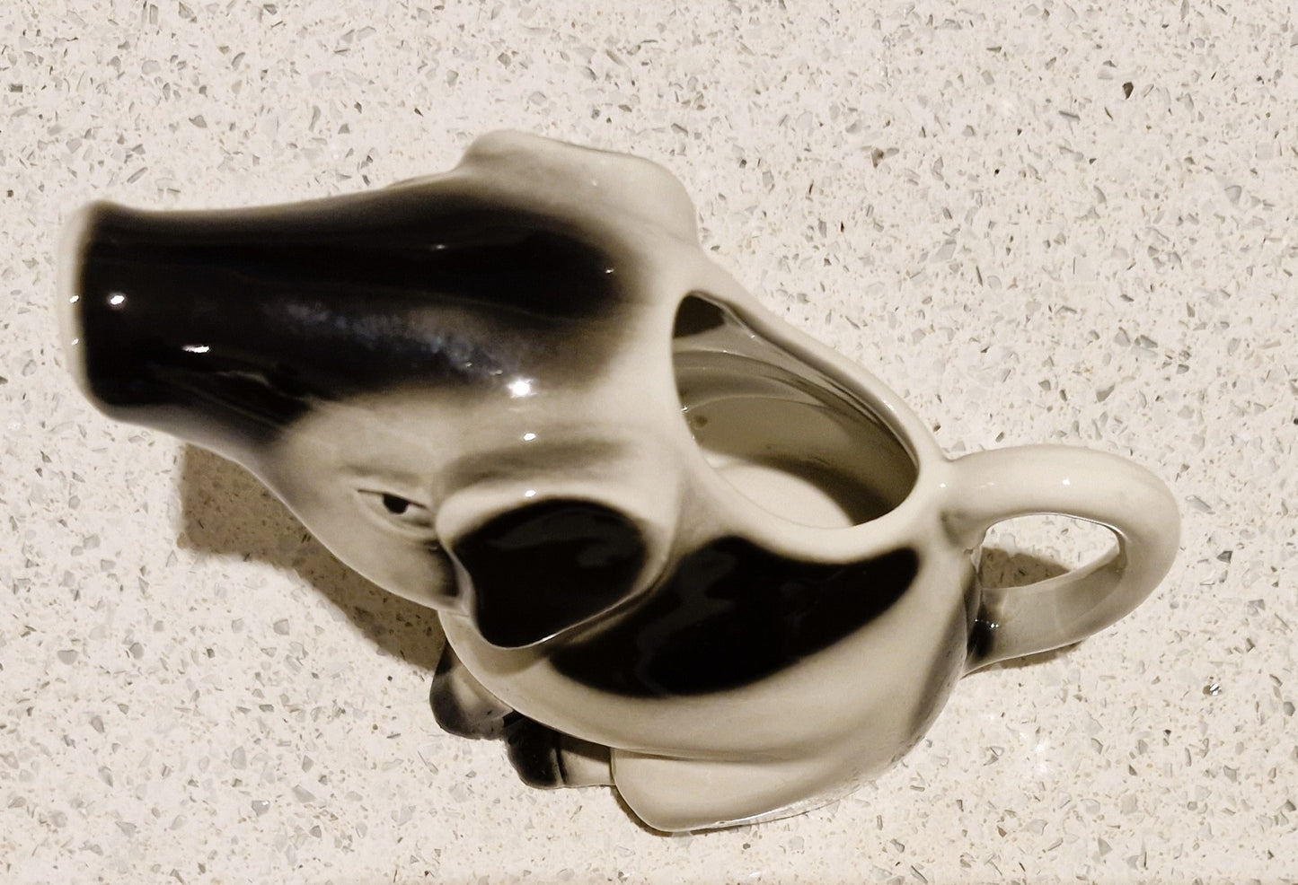 Pig Jug, Pig Creamer, Hand-Painted, Gloucester Old Spot Pig, Black and White, Tony Wood, Studio Pottery, England, Pig Shaped, Jug, RARE