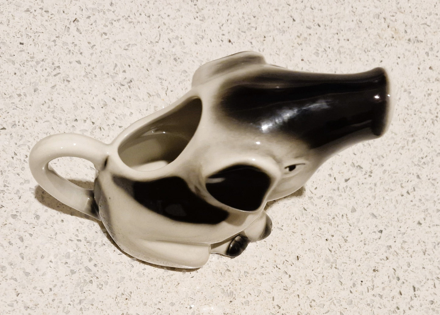 Pig Jug, Pig Creamer, Hand-Painted, Gloucester Old Spot Pig, Black and White, Tony Wood, Studio Pottery, England, Pig Shaped, Jug, RARE