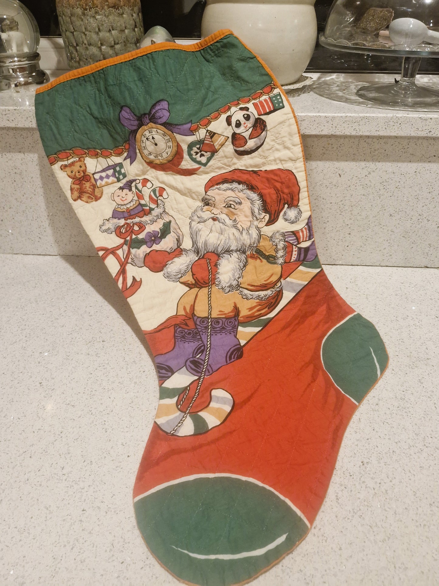 Large Christmas Stockings, 70s, 1970s, Christmas Stocking, Large Xmas Stockings, Vintage Christmas Stockings