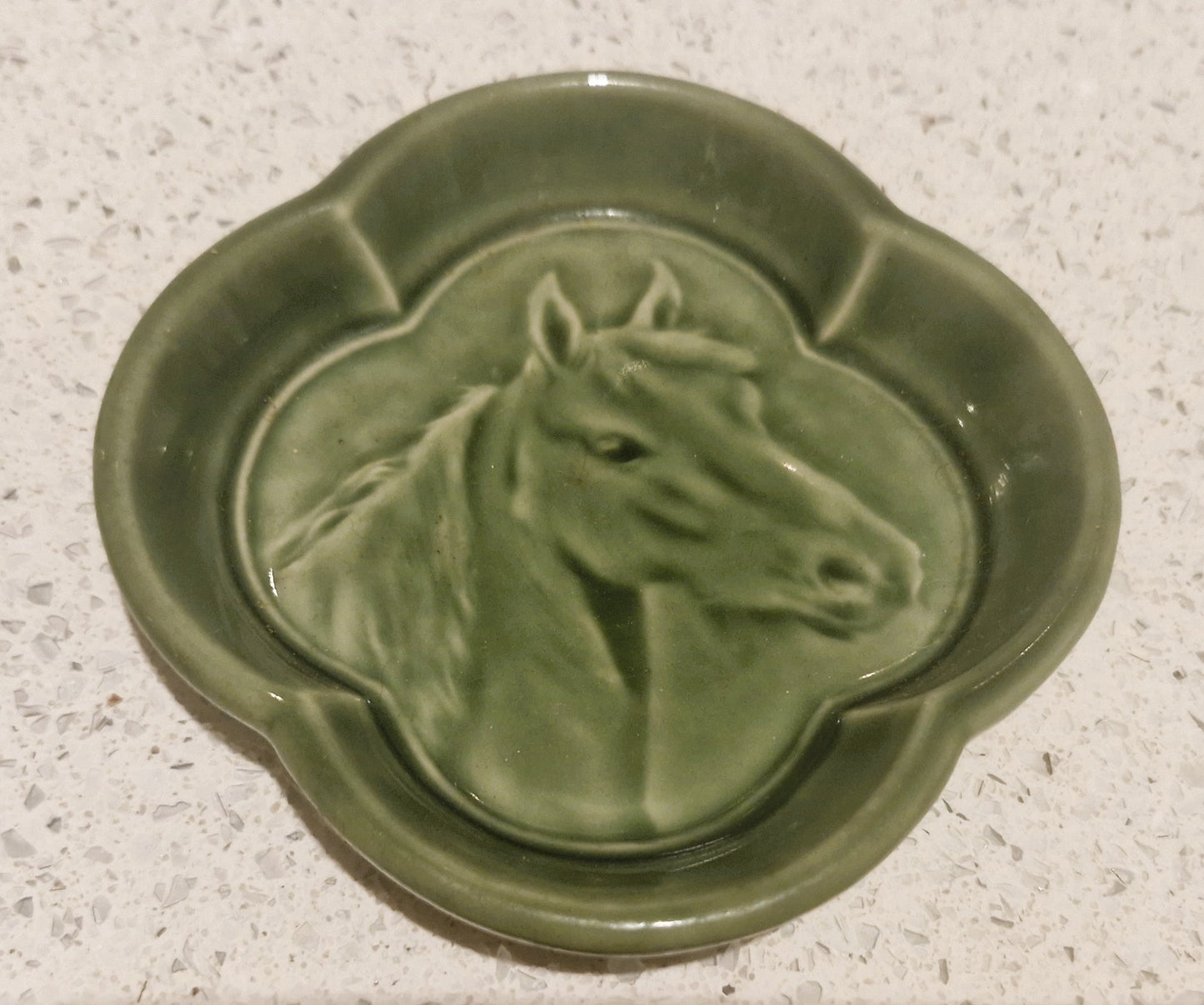 Horse Trinket Dish, Horse Ashtray, Wade, Made in England, green, ceramic, Horses head, Horse, Bowl, Dish, Very Good condition