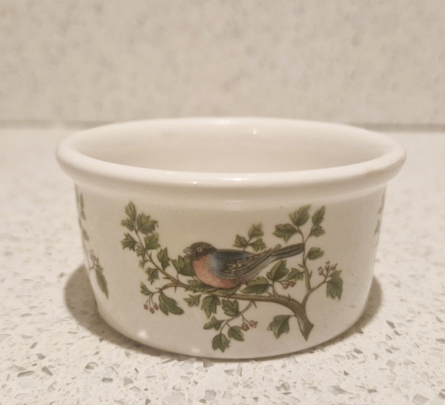 Portmeirion, Birds of Britain Ramekin, Donovan, Porcelain, 1978, Nightingale, Finch, Susan Williams Ellis, Ramekins, Made in England, VGC