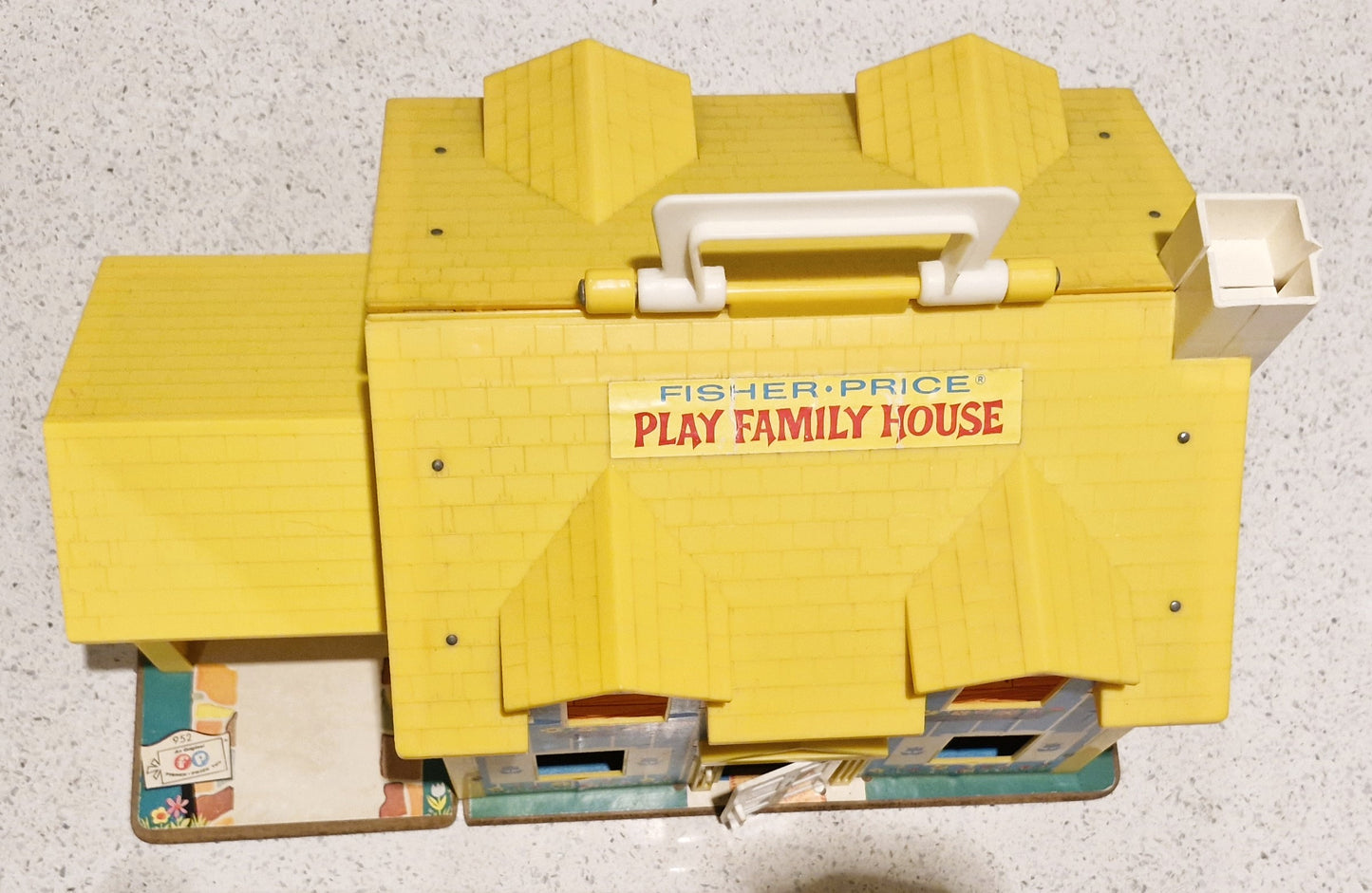 Vintage 70s Fisher Price Family House, Yellow House, Complete - Very Good condition, Lots of characters and Accessories - Inc 4 seater Car