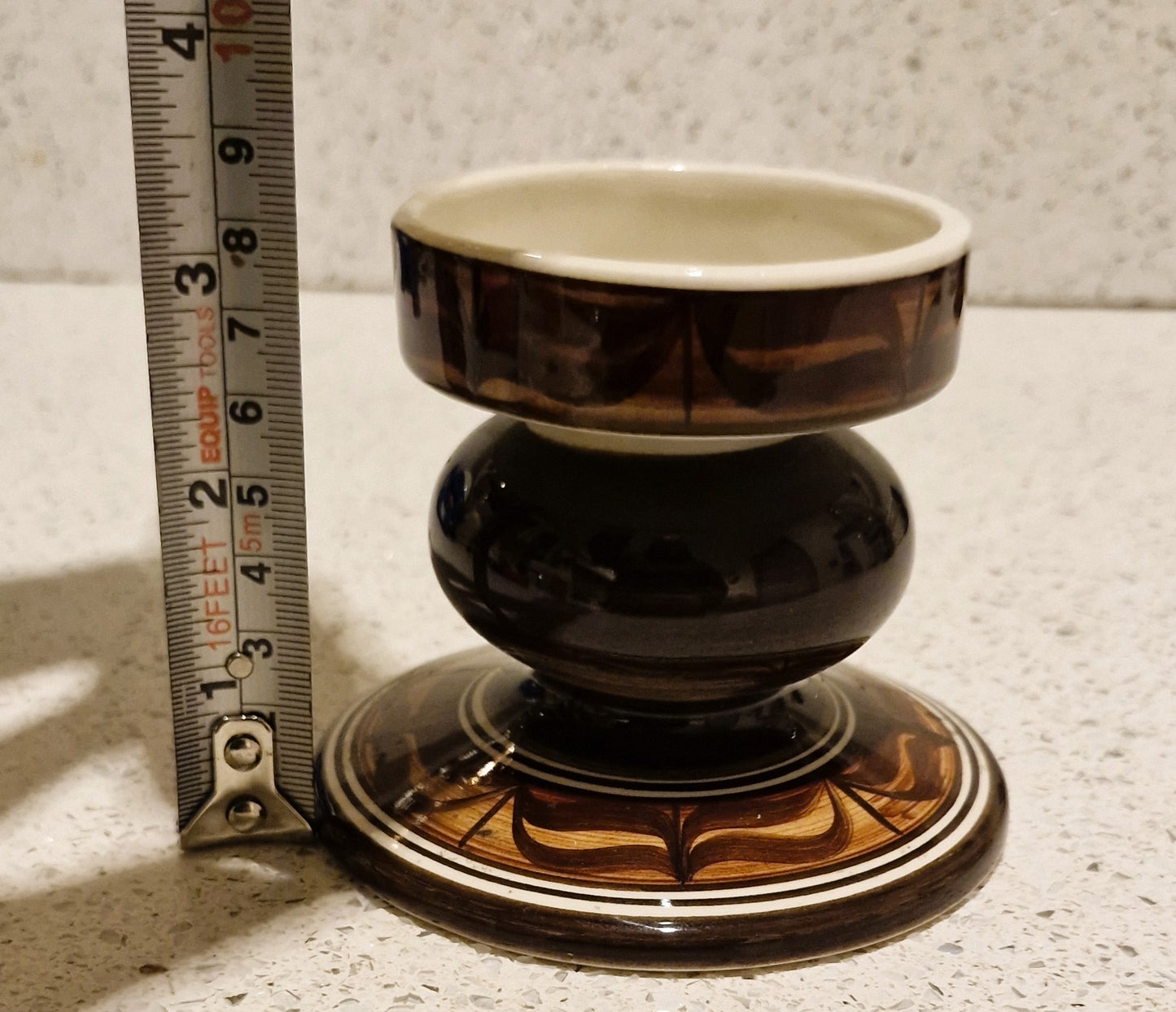 Jersey Pottery Candlestick, Jersey Pottery, Candle Holder, Ceramic, Brown, MCM, 1970s