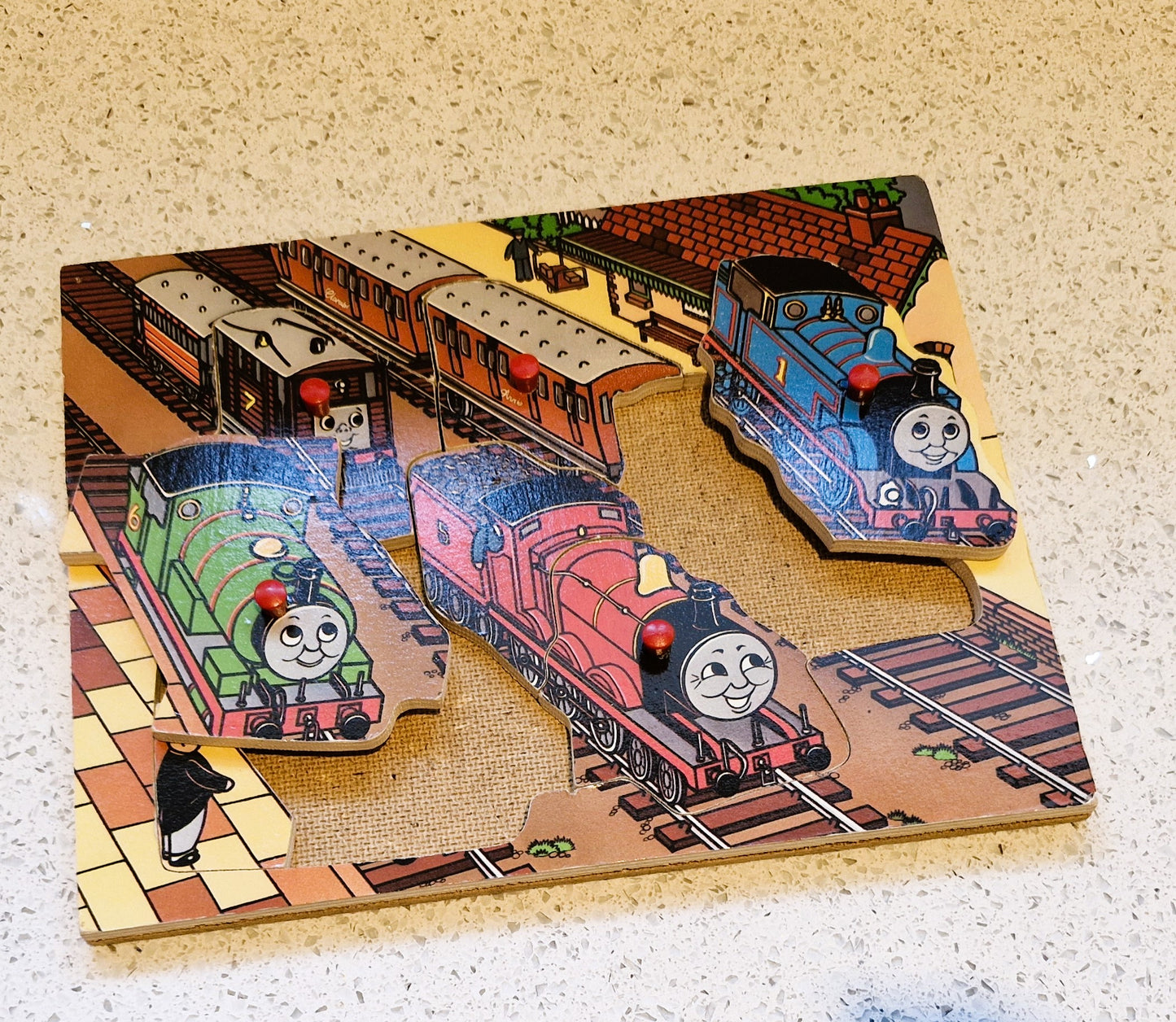 Vintage Thomas the Tank Engine, Peg board puzzle, wooden, Jigsaw, Toddler Toy, Thomas the Tank Engine and Friends, Vintage Toys