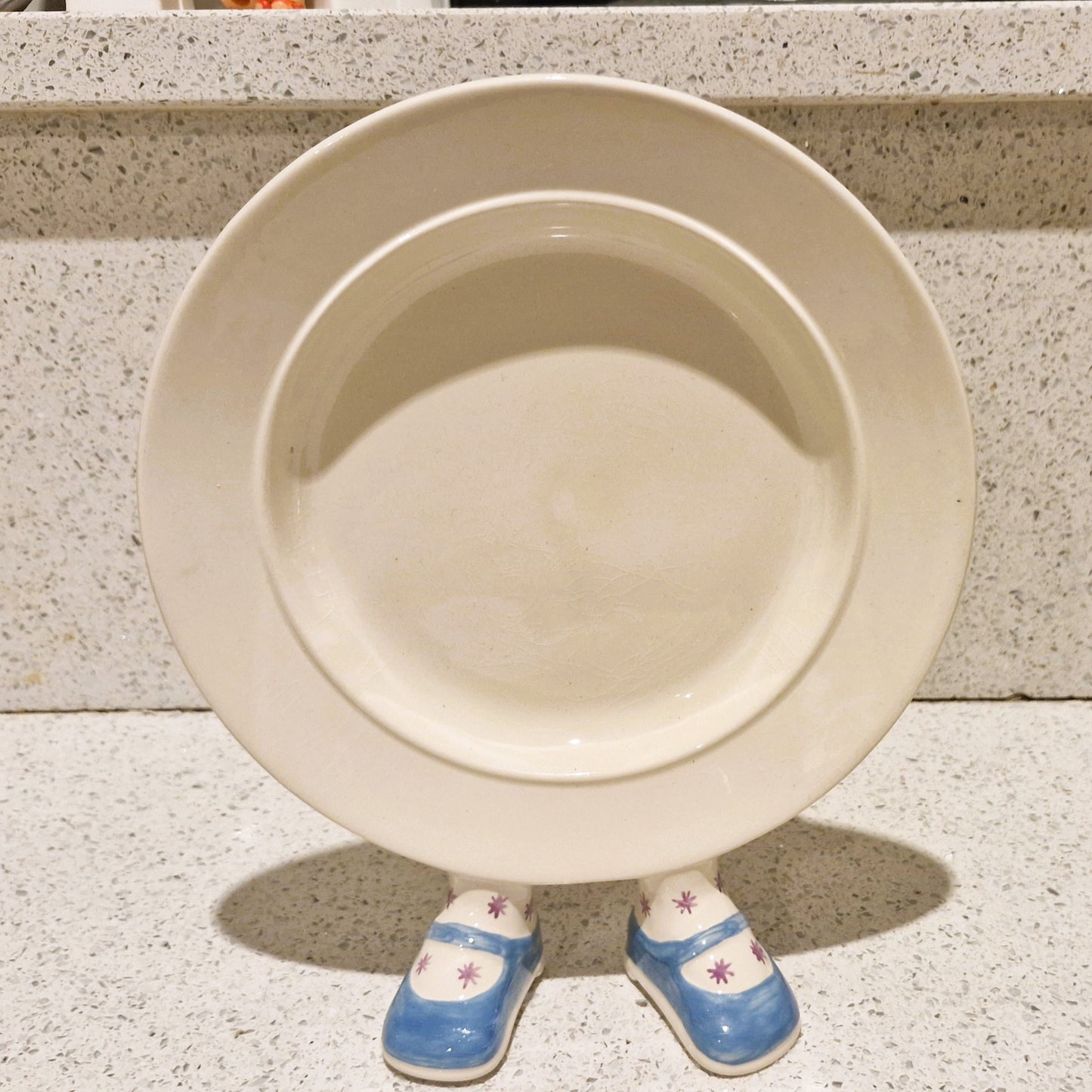 Carltonware, Walking Plate, Hand Painted, Carltonware Walking ware, Plate, with Feet, Made in England, English Pottery, RARE, BLUE