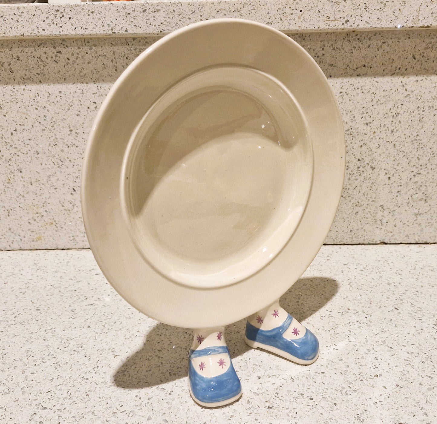 Carltonware, Walking Plate, Hand Painted, Carltonware Walking ware, Plate, with Feet, Made in England, English Pottery, RARE, BLUE