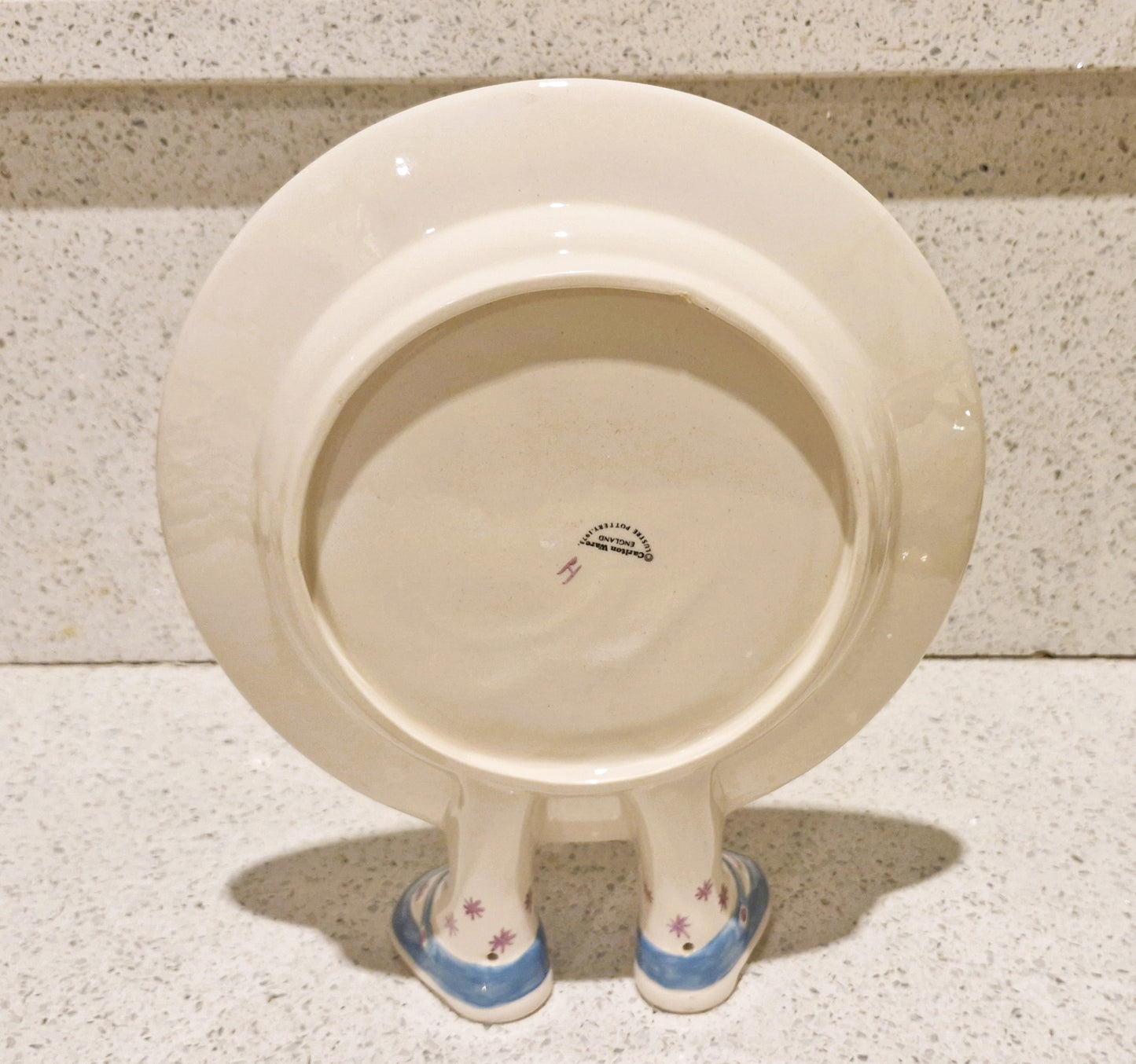Carltonware, Walking Plate, Hand Painted, Carltonware Walking ware, Plate, with Feet, Made in England, English Pottery, RARE, BLUE