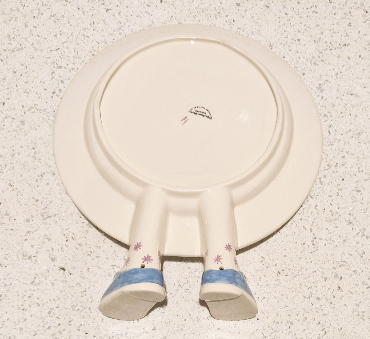 Carltonware, Walking Plate, Hand Painted, Carltonware Walking ware, Plate, with Feet, Made in England, English Pottery, RARE, BLUE