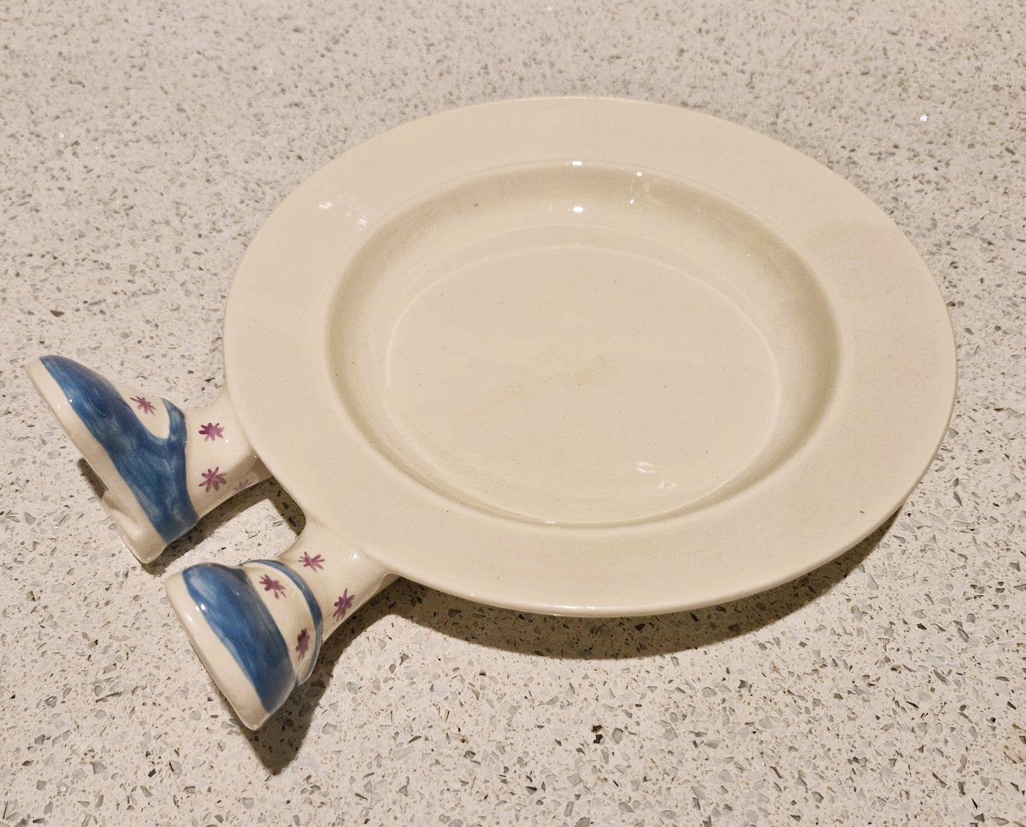 Carltonware, Walking Plate, Hand Painted, Carltonware Walking ware, Plate, with Feet, Made in England, English Pottery, RARE, BLUE
