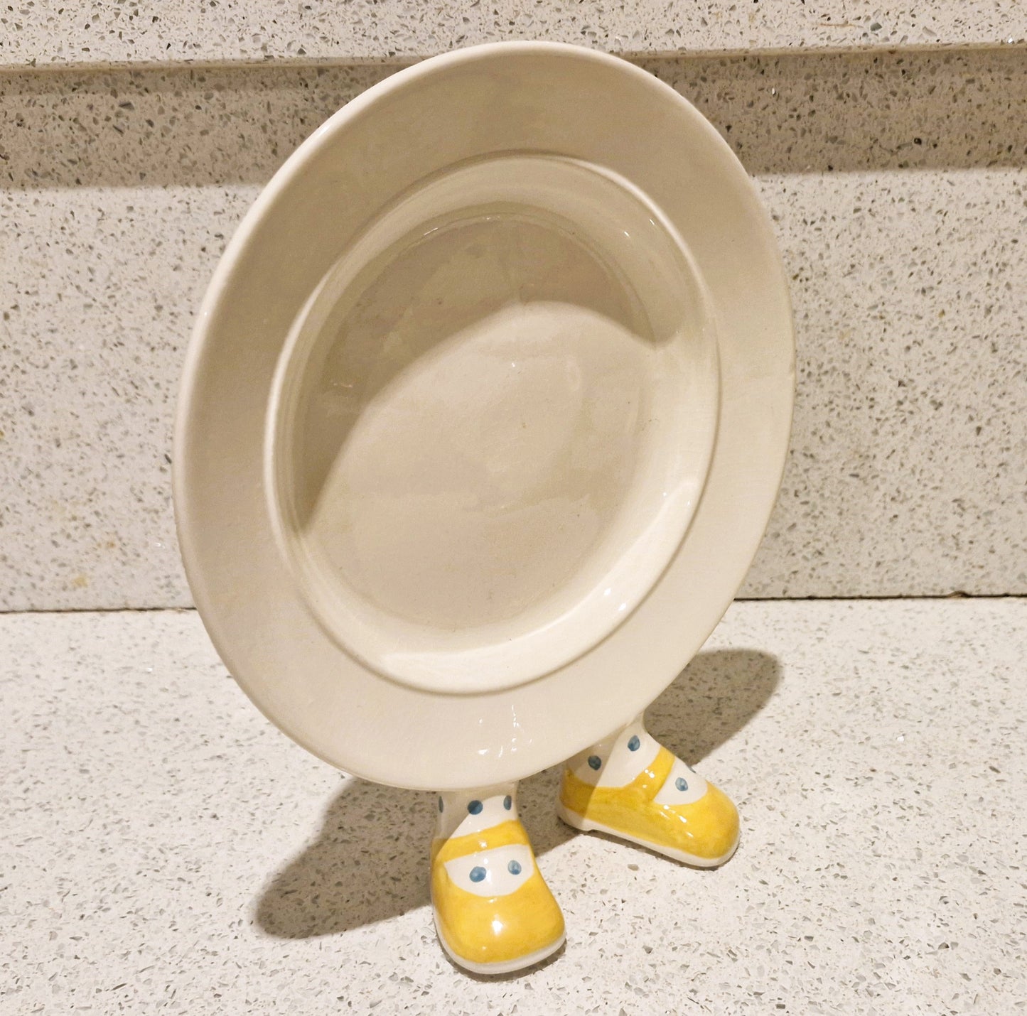 Carltonware, Walking Plate, Hand Painted, Carltonware Walking ware, Plate, with Feet, Made in England, English Pottery, RARE, YELLOW