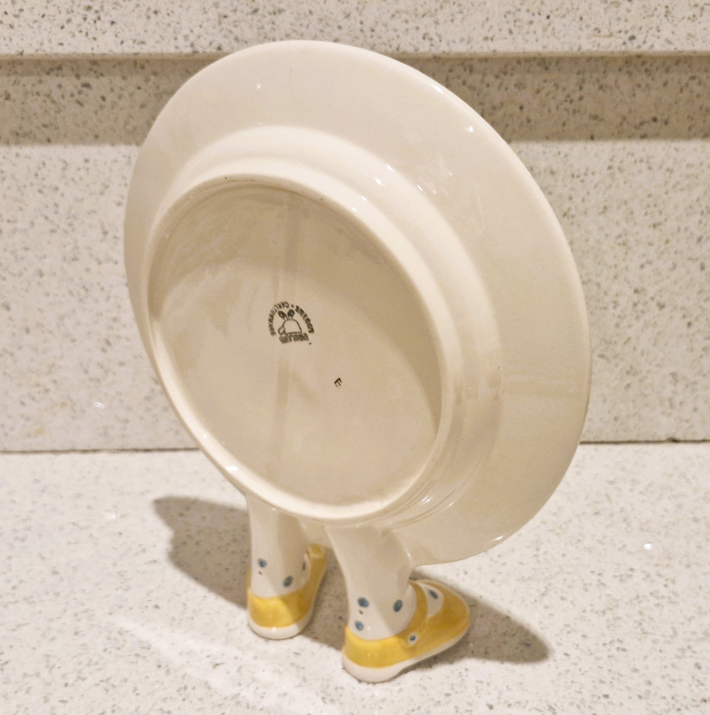 Carltonware, Walking Plate, Hand Painted, Carltonware Walking ware, Plate, with Feet, Made in England, English Pottery, RARE, YELLOW