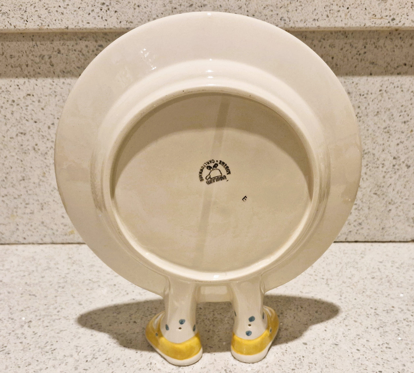 Carltonware, Walking Plate, Hand Painted, Carltonware Walking ware, Plate, with Feet, Made in England, English Pottery, RARE, YELLOW